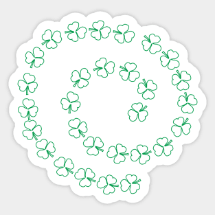 Shamrock Green Line Spiral St Patricks Day Sticker